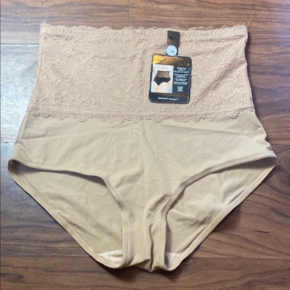 Shapermint Tummy Control High Rise Underwear Nude 3X NWT Lace Smooth - Picture 2 of 6